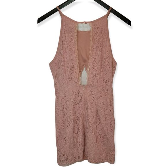 Missguided Petite Cut Out Lace Body Con Dress Pink Size 4 - Picture 2 of 6